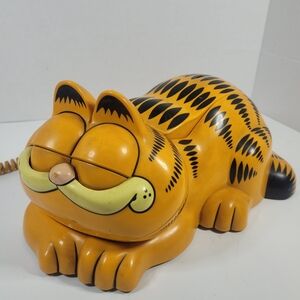 Vintage Garfield Telephone in Orange and Black